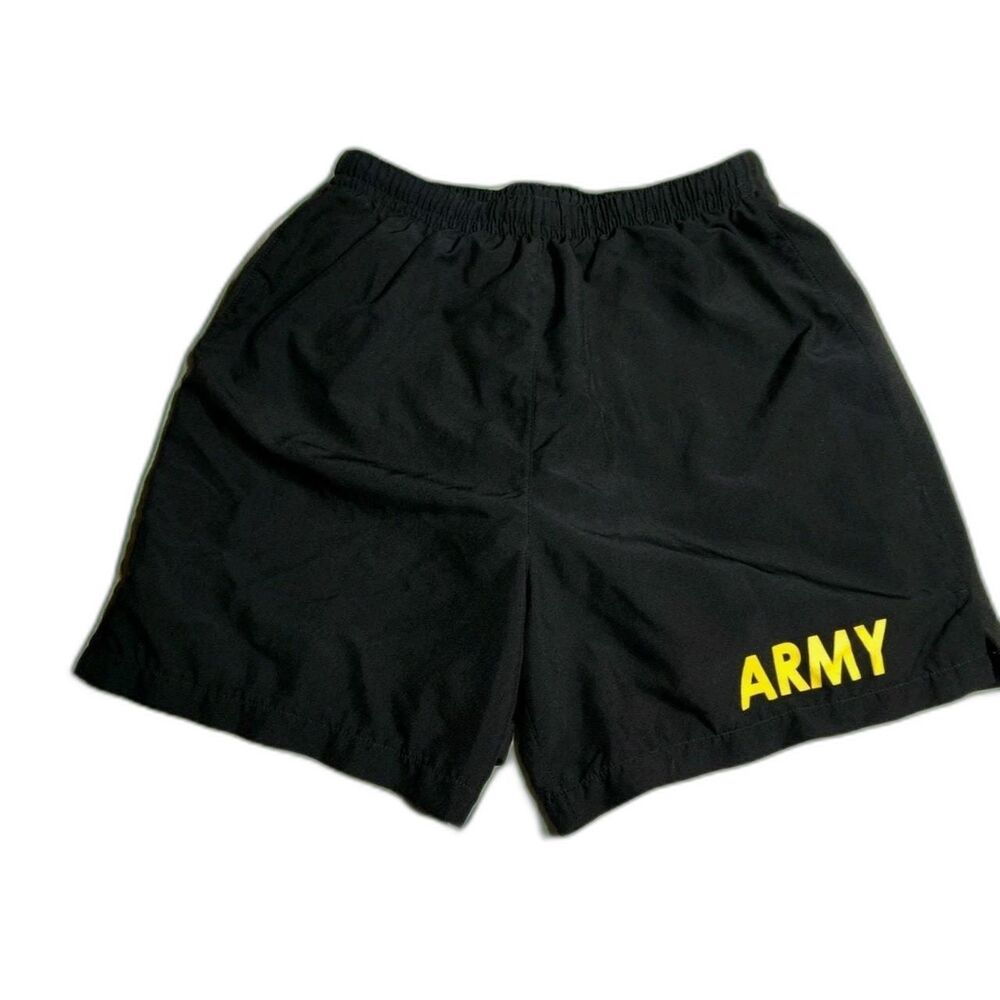 U.S. Army APFU Black Physical Fitness Shorts XS Elastic Waist Moisture Wicking